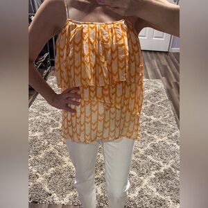 100% silk asymmetrical top NWOT